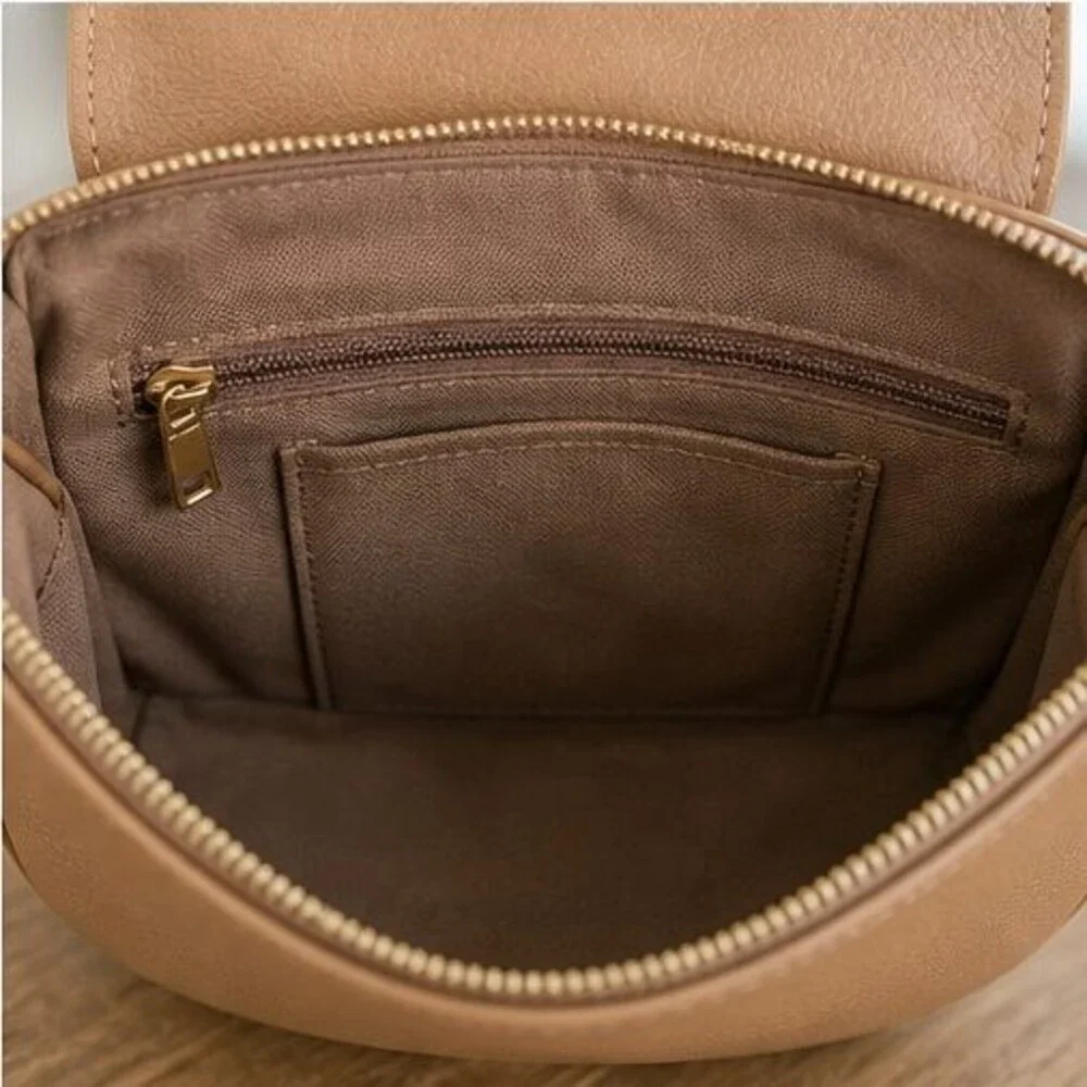 Camel Faux Leather Bag